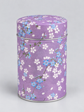 Japansk dåse med hvide og blå blomster