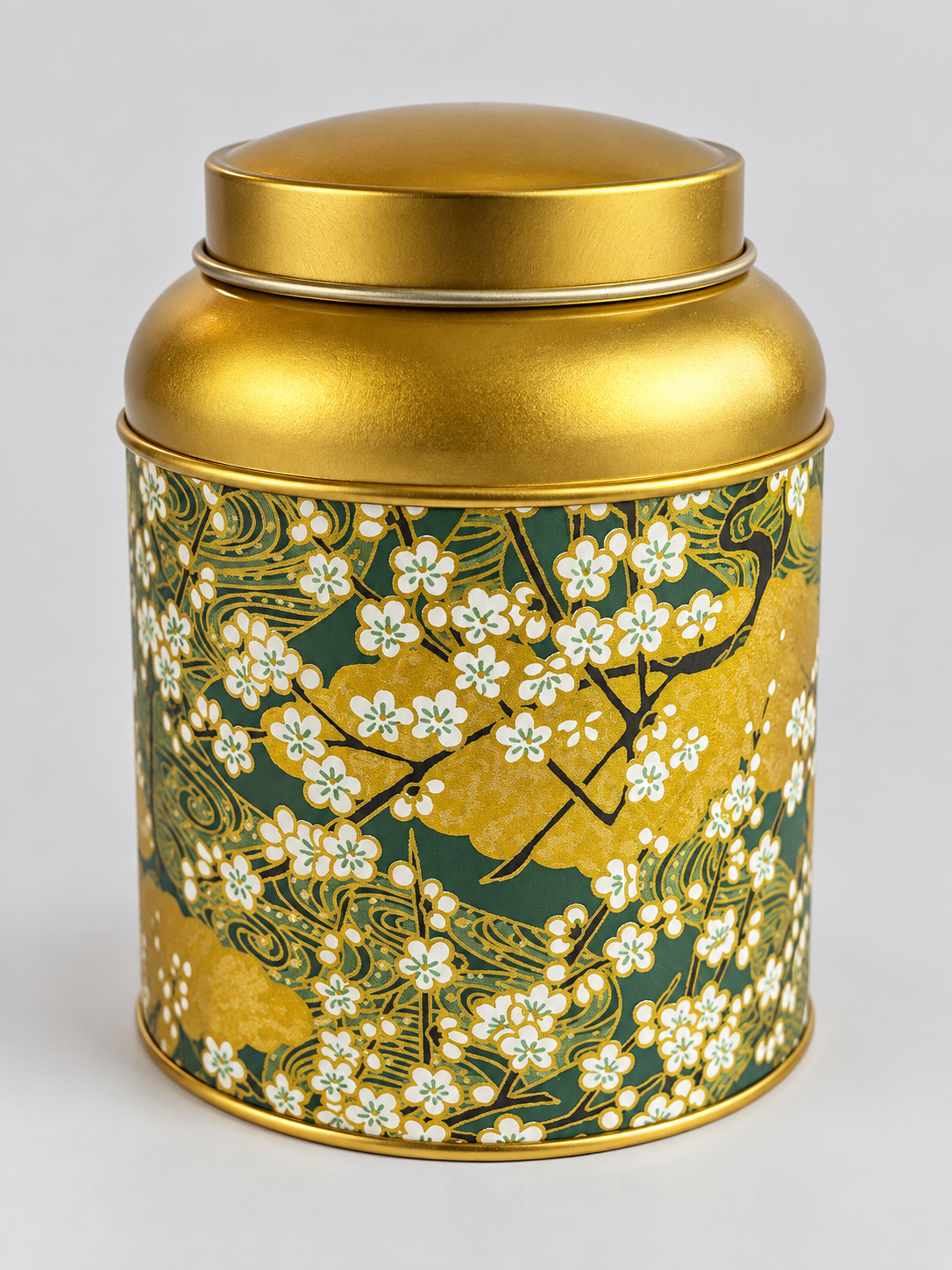 Japansk dåse med hvide blomster