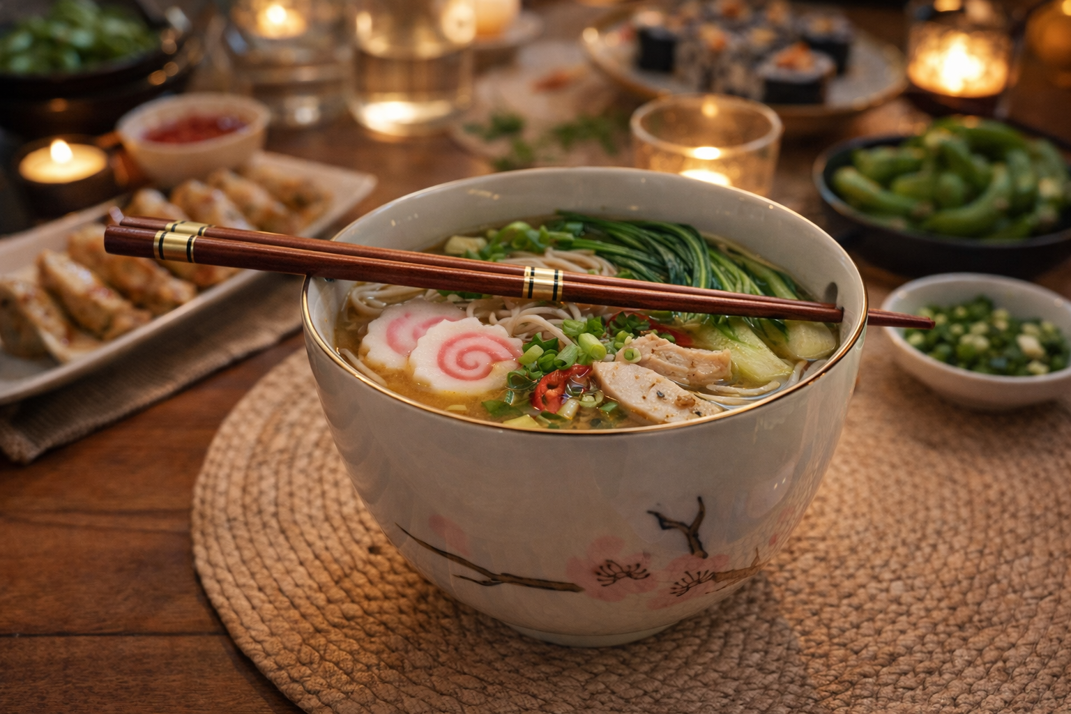 Sakura soba skål med pinde