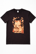 Dame T-shirt Sort - Ramen Kat