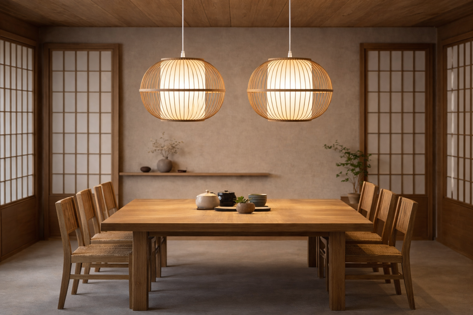 Hana Hængelampe i Bambus - Japandi Design