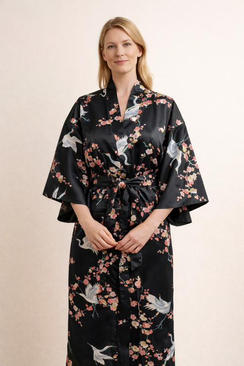 Dame Yukata - Plum & Crane