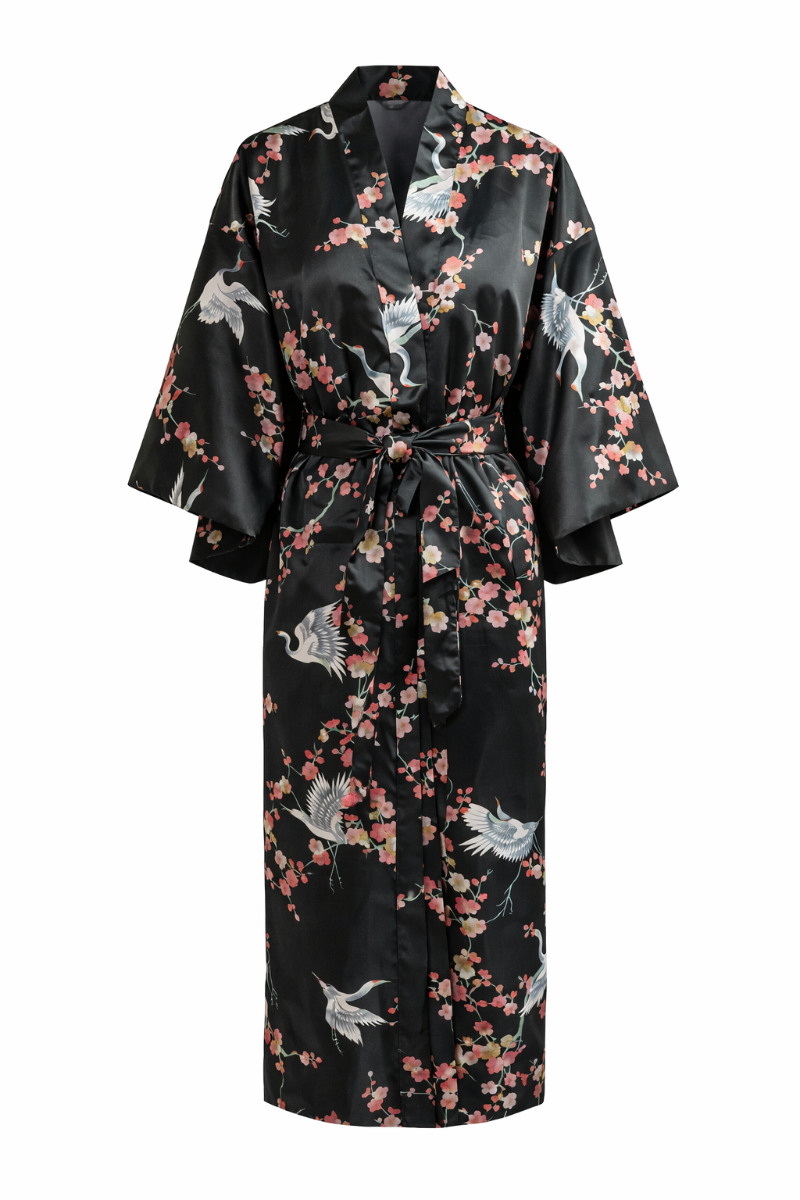 Dame Yukata - Plum & Crane