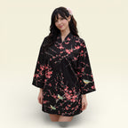 Dame Yukata Haori - Plum & Bush Warbler - jakke