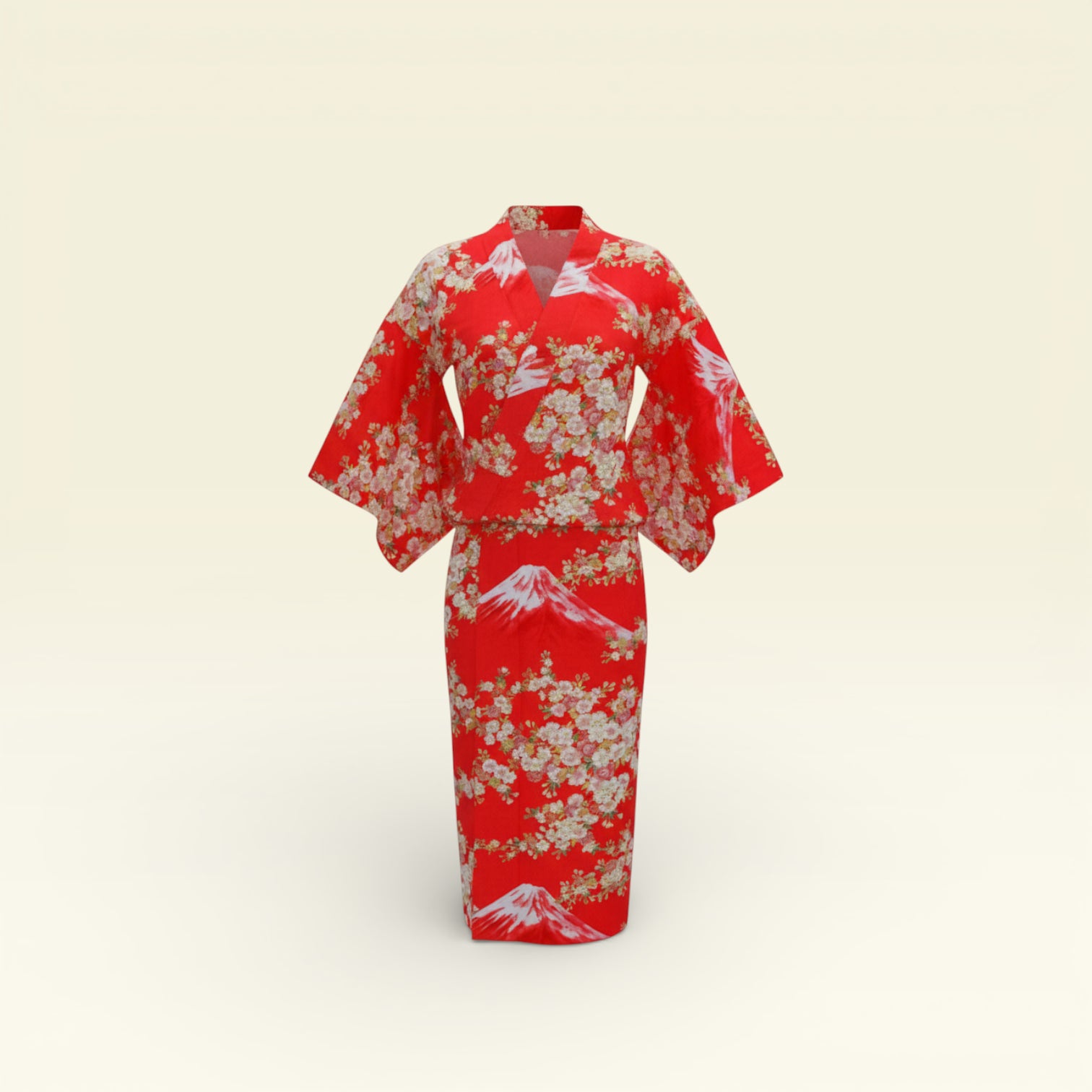 Dame Yukata - Sakura on Mt. Fuji