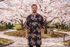 Herre Happy Coat Samurai Warrior - kortere version