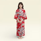 Pige Yukata - Princess & Peony - Rød 5-6 år