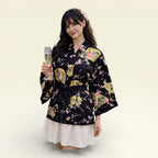 Dame Yukata Haori - Beautiful Crane - Kort Jakke
