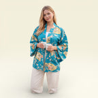 Dame Yukata Haori - Beautiful Crane - Kort Jakke