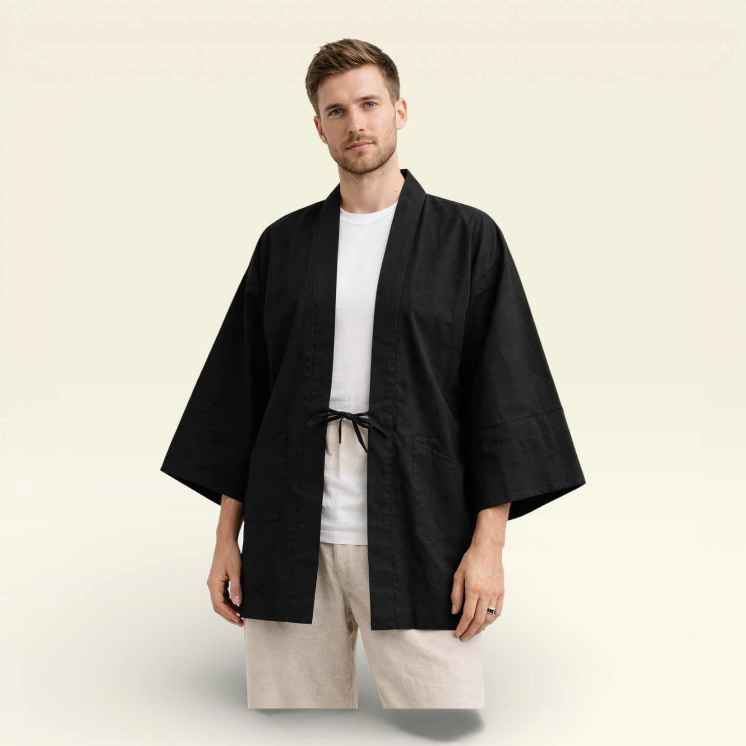 Unisex - Haori Jakke Sort - One Size